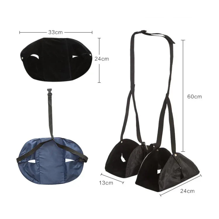 Reise-Fußstützen-Hängematte, Büro-Freizeit-Pedal, Schwarz geteilt, Himmelblau geteilt, Blau geteilt, Rosenrot geteilt, Schwarz-Weiß gestreift All-in-one, Marineblau All-in-one, Marineblau geteilt