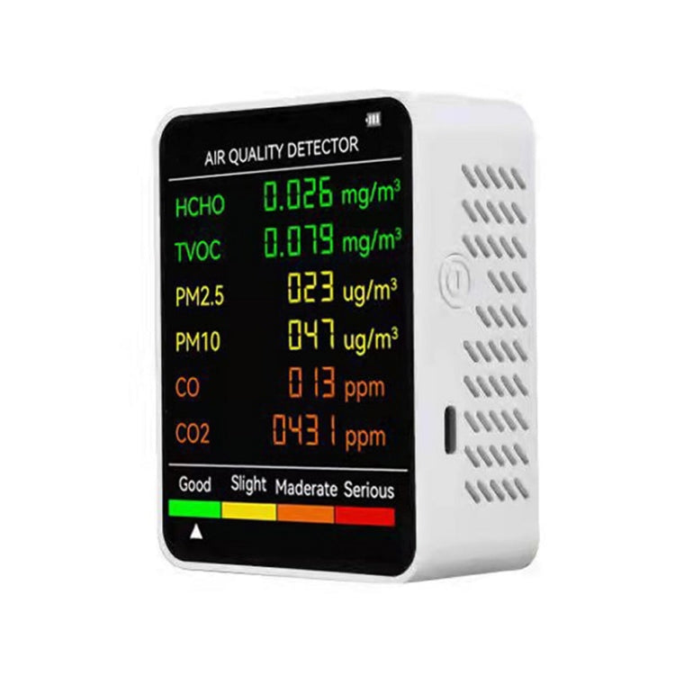 PM2.5/PM10 Luftqualitätsdetektor Innenraum Luftqualitätsmonitor, 6-in-1 Luftqualitätsdetektor Weiß, 6-in-1 Luftqualitätsdetektor Schwarz