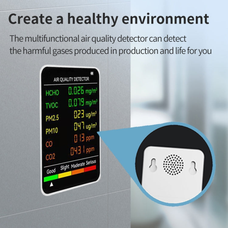 PM2.5/PM10 Luftqualitätsdetektor Innenraum Luftqualitätsmonitor, 6-in-1 Luftqualitätsdetektor Weiß, 6-in-1 Luftqualitätsdetektor Schwarz