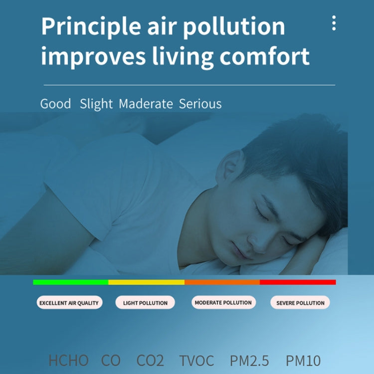 PM2.5/PM10 Luftqualitätsdetektor Innenraum Luftqualitätsmonitor, 6-in-1 Luftqualitätsdetektor Weiß, 6-in-1 Luftqualitätsdetektor Schwarz