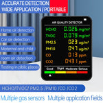 PM2.5/PM10 Luftqualitätsdetektor Innenraum Luftqualitätsmonitor, 6-in-1 Luftqualitätsdetektor Weiß, 6-in-1 Luftqualitätsdetektor Schwarz