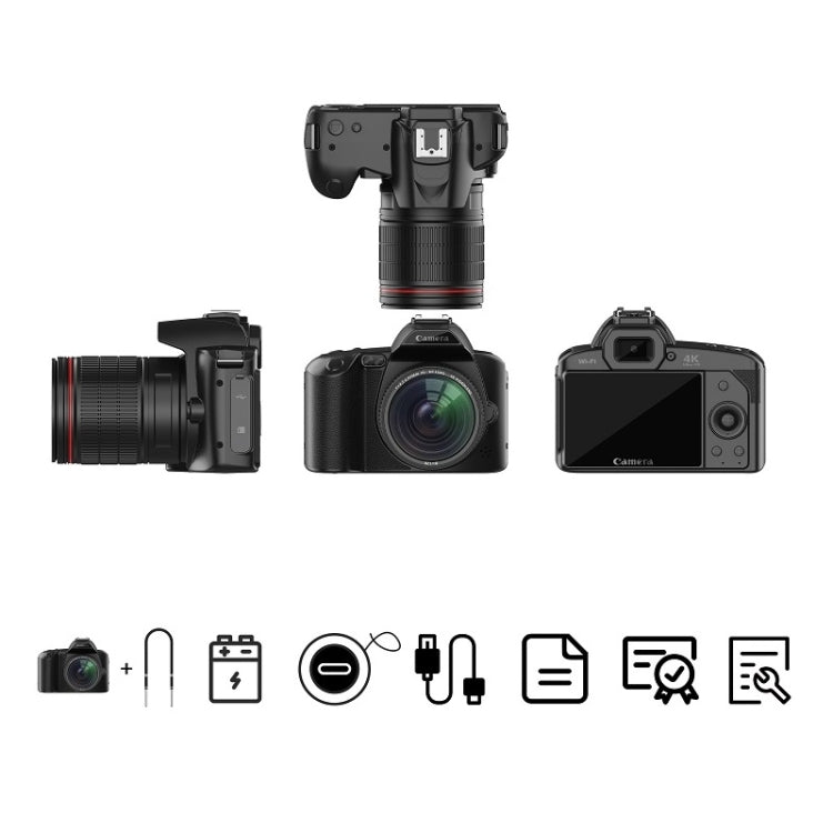 Dual-Kamera Nachtsicht 64-Millionen-Pixel HD WIFI Digitalkamera, Standard Ohne Speicherkarte, Standard+Fülllicht, Standard+Makroobjektiv, Standard+Mikrofon, Standard+Handhalterung, Standard+Licht+Objektiv+Mikrofon+Halterung