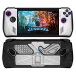 Für ASUS Rog Ally Spielekonsole PC+TPU Schutzhülle mit Ständer, PC+TPU Schwarz+Transparent