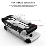 Für ASUS Rog Ally Spielekonsole PC+TPU Schutzhülle mit Ständer, PC+TPU Schwarz+Transparent