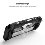 Für ASUS Rog Ally Spielekonsole PC+TPU Schutzhülle mit Ständer, PC+TPU Schwarz+Transparent