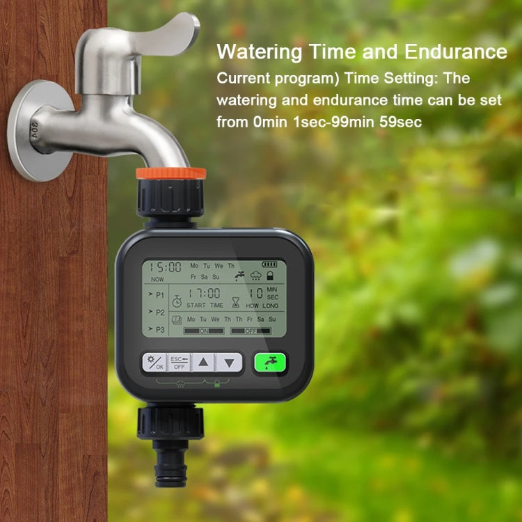 Gartenuhr Automatische Bewässerung Garten Balkon Bewässerungsgerät Intelligenter Bewässerungssystem-Controller, Schwarz