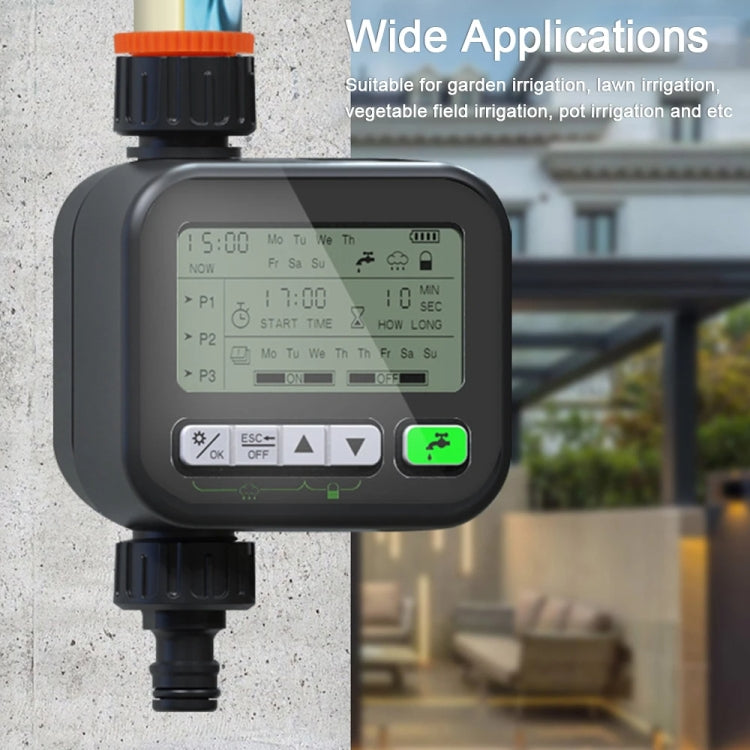 Gartenuhr Automatische Bewässerung Garten Balkon Bewässerungsgerät Intelligenter Bewässerungssystem-Controller, Schwarz