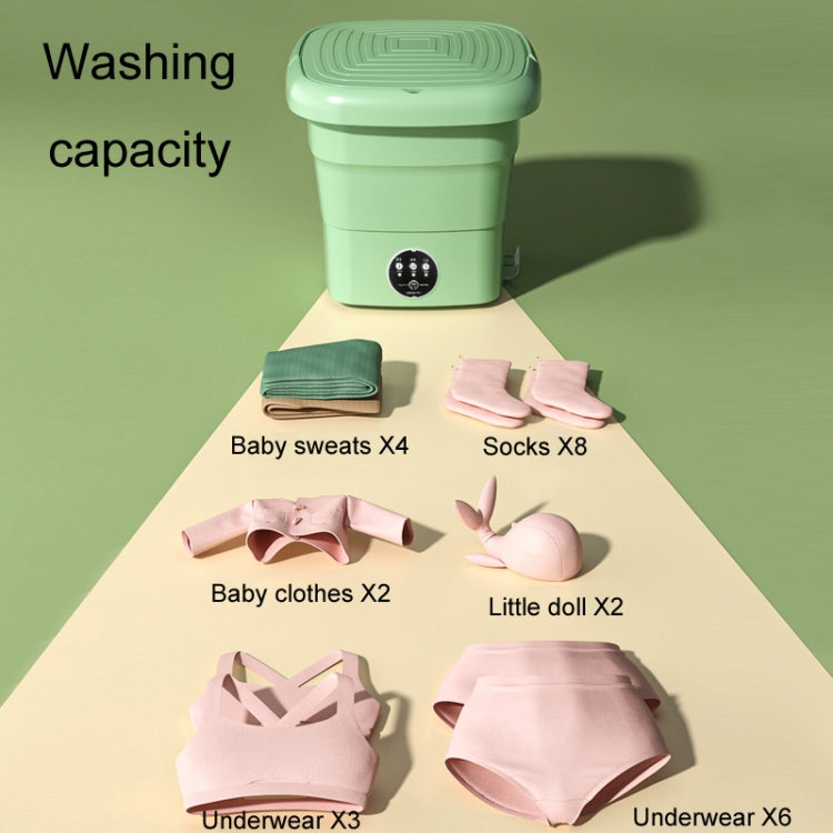 Mini Tragbare Faltbare Haushaltswaschmaschine Unterwäsche-Wäscher, Fruchtgrün, See-Blau, Fruchtgrün + Blaues Licht Antibakteriell