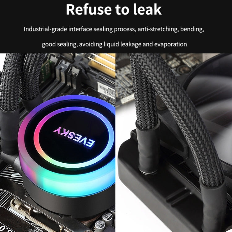 EVESKY Wasserkühler CPU-Lüfter RGB-Lüfter Flüssigkeitskühler integrierter Radiator, 120 mm bunt, 120 mm RGB, 240 mm, 360 mm