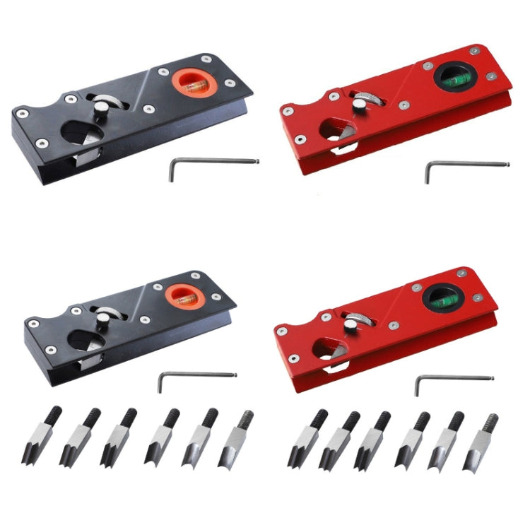 Holzbearbeitungs Multi-Winkel Fasenverstellbarer Tiefen-Handhobel, Schwarzer Hobel, Roter Hobel, Schwarz + 6 Klingen, Rot + 6 Klingen