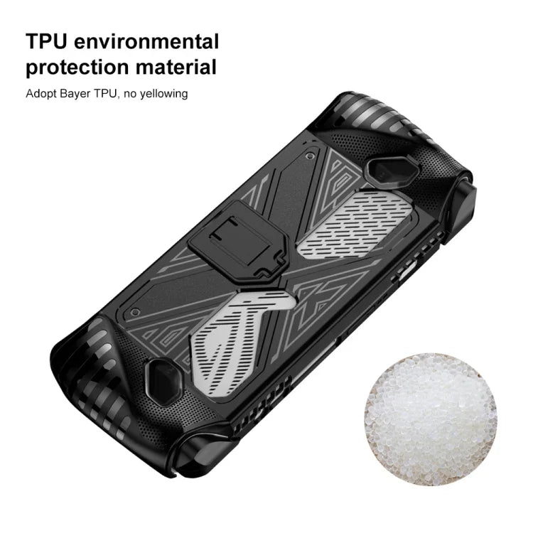 Für Asus ROG Ally Spielkonsole: Weiche TPU-Schutzhülle mit Halterung, TPU Schwarz, TPU Weiß