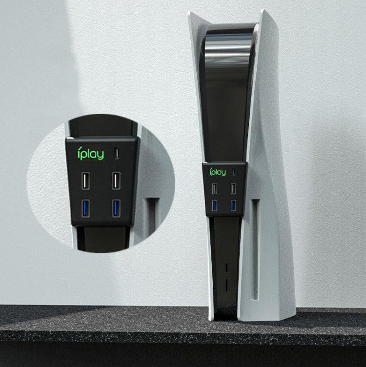 iplay HBP-308 USB 3.0 Hub-Verbindungs- und Übertragungsverlängerungsadapter für Sony PS5 5-in-1-Spielkonsole