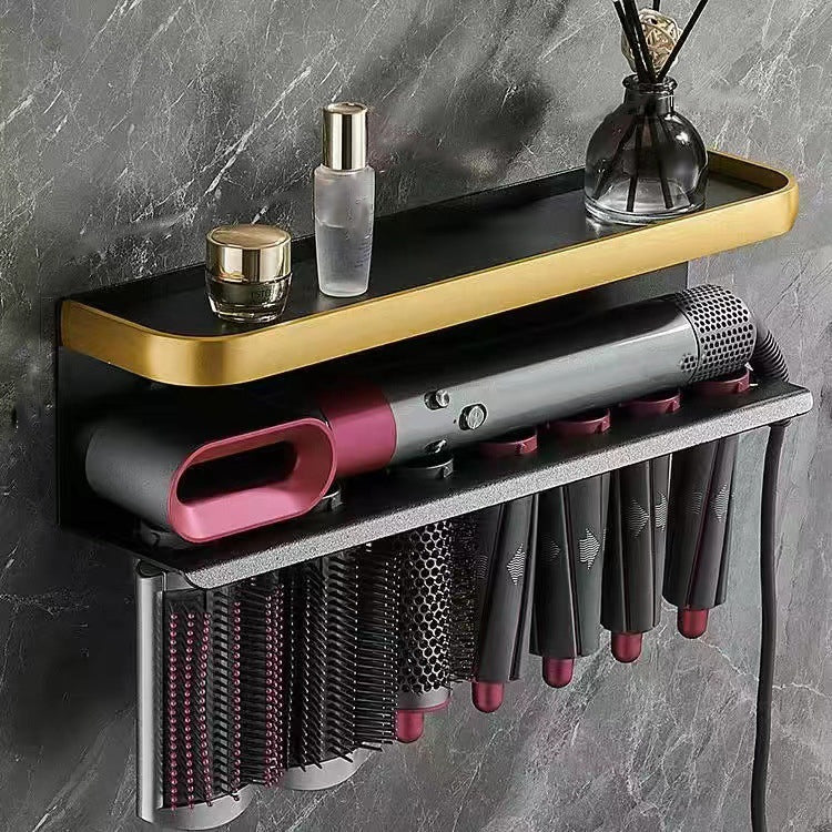 Für Dyson Airwrap Wandhalterung Ablagefach, Typ A Schwarz-Gold, Typ B Schwarz-Gold, Typ A Schwarz, Typ B Schwarz, Typ C Klappbar nach unten, Typ C Klappbar nach oben
