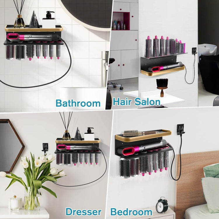 Für Dyson Airwrap Wandhalterung Ablagefach, Typ A Schwarz-Gold, Typ B Schwarz-Gold, Typ A Schwarz, Typ B Schwarz, Typ C Klappbar nach unten, Typ C Klappbar nach oben
