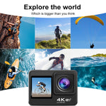 WIFI Farb-Dual-Bildschirm HD 4K Video Outdoor Wasserdichte Sportkamera, Q60AR