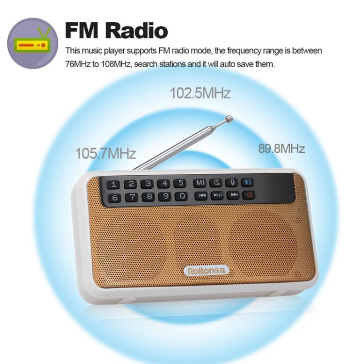 Rolton E500 Bluetooth-Lautsprecher 2.1-Kanal Integriertes Mikrofon Unterstützt FM-Radio