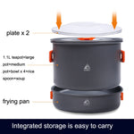 Hewolf HW-K1779 4-5 Personen Outdoor Aluminium Kocher Tragbares Camping-Set, HW-K1779