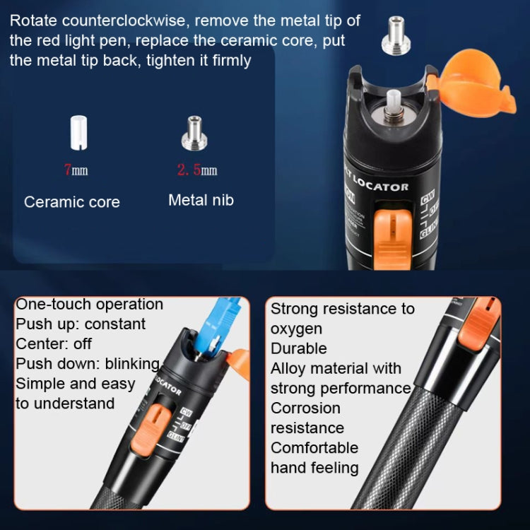 Faser-Rotlicht-Teststift Rotlichtquelle durch optischen Stift Glasfaser-Erkennung, 5MW, 10MW, 20MW, 30MW, 50MW