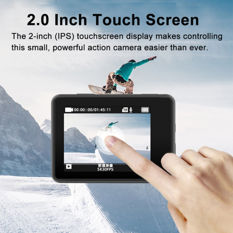 5K/30FPS WIFI HD Anti-Schütteln Fernbedienung Touch Dual-Bildschirm IP68 Wasserdichte Sportkamera, 5K, 5K Kamera + 64G Karte, 5K Kamera+128G Karte