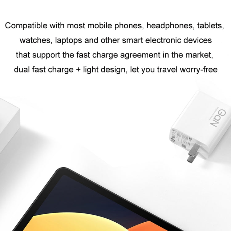 Original Xiaomi 67W GaN 1C+1A Dual Port Smart Fast Charger, US-Stecker, MDY-14