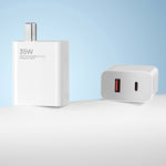 Original Xiaomi 35W USB-C+USB-A Schnellladegerät, tragbar, zwei Anschlüsse (1C+1A), US-Stecker, 35W
