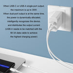 Original Xiaomi 35W USB-C+USB-A Schnellladegerät, tragbar, zwei Anschlüsse (1C+1A), US-Stecker, 35W