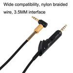 Für Boss QC15 Kopfhörer-Audiokabel geflochtenes Ersatzkabel, ZS0017 Schwarz