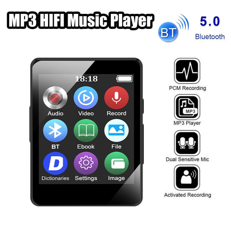 MP3 Musikplayer Bluetooth 5.0 E-Book Rekorder MP4 Walkman, Ohne Speicherkarte, 8GB, 16GB, 32GB, 64GB, 128GB