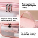 PVC-Kosmetiktasche, durchscheinend, mattiert; PU-Badetasche mit Klappverschluss