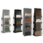 2er-Pack doppelseitige transparente Aufbewahrungstasche, staubdichter Hängeschrank für Schlafzimmer, Grau 6 Fächer, Schwarz 6 Fächer, Grau 8 Fächer, Schwarz 8 Fächer