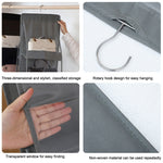 2er-Pack doppelseitige transparente Aufbewahrungstasche, staubdichter Hängeschrank für Schlafzimmer, Grau 6 Fächer, Schwarz 6 Fächer, Grau 8 Fächer, Schwarz 8 Fächer