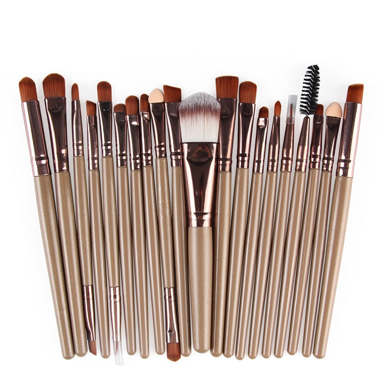 20-teiliges Make-up-Pinselset mit Holzgriffen, Farben: Kaffee, Gold+Schwarz, Schwarz+Weiß, Schwarz+Kaffee, Braun+Weiß, Gold+Rosa, Braun+Grün, Braun+Rosa, Braun+Schwarz, Gold+Weiß, Gold+Grün, Schwarz+Grün, Schwarz+Rosa, Braun+Lila ...