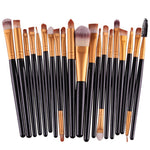 20-teiliges Make-up-Pinselset mit Holzgriffen, Farben: Kaffee, Gold+Schwarz, Schwarz+Weiß, Schwarz+Kaffee, Braun+Weiß, Gold+Rosa, Braun+Grün, Braun+Rosa, Braun+Schwarz, Gold+Weiß, Gold+Grün, Schwarz+Grün, Schwarz+Rosa, Braun+Lila ...