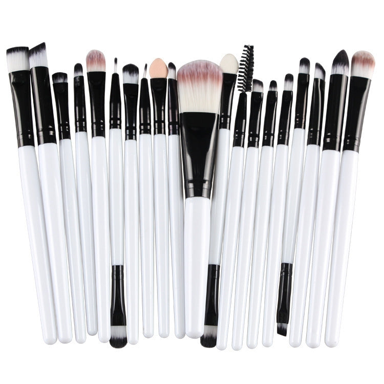 20-teiliges Make-up-Pinselset mit Holzgriffen, Farben: Kaffee, Gold+Schwarz, Schwarz+Weiß, Schwarz+Kaffee, Braun+Weiß, Gold+Rosa, Braun+Grün, Braun+Rosa, Braun+Schwarz, Gold+Weiß, Gold+Grün, Schwarz+Grün, Schwarz+Rosa, Braun+Lila ...