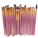 20-teiliges Make-up-Pinselset mit Holzgriffen, Farben: Kaffee, Gold+Schwarz, Schwarz+Weiß, Schwarz+Kaffee, Braun+Weiß, Gold+Rosa, Braun+Grün, Braun+Rosa, Braun+Schwarz, Gold+Weiß, Gold+Grün, Schwarz+Grün, Schwarz+Rosa, Braun+Lila ...