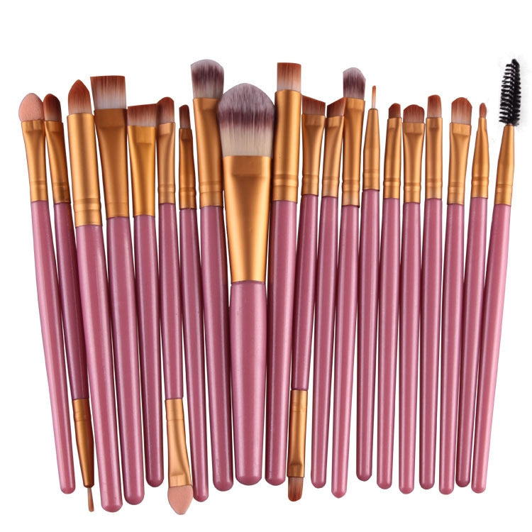 20-teiliges Make-up-Pinselset mit Holzgriffen, Farben: Kaffee, Gold+Schwarz, Schwarz+Weiß, Schwarz+Kaffee, Braun+Weiß, Gold+Rosa, Braun+Grün, Braun+Rosa, Braun+Schwarz, Gold+Weiß, Gold+Grün, Schwarz+Grün, Schwarz+Rosa, Braun+Lila ...