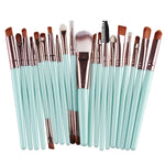 20-teiliges Make-up-Pinselset mit Holzgriffen, Farben: Kaffee, Gold+Schwarz, Schwarz+Weiß, Schwarz+Kaffee, Braun+Weiß, Gold+Rosa, Braun+Grün, Braun+Rosa, Braun+Schwarz, Gold+Weiß, Gold+Grün, Schwarz+Grün, Schwarz+Rosa, Braun+Lila ...