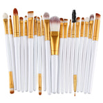 20-teiliges Make-up-Pinselset mit Holzgriffen, Farben: Kaffee, Gold+Schwarz, Schwarz+Weiß, Schwarz+Kaffee, Braun+Weiß, Gold+Rosa, Braun+Grün, Braun+Rosa, Braun+Schwarz, Gold+Weiß, Gold+Grün, Schwarz+Grün, Schwarz+Rosa, Braun+Lila ...