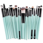 20-teiliges Make-up-Pinselset mit Holzgriffen, Farben: Kaffee, Gold+Schwarz, Schwarz+Weiß, Schwarz+Kaffee, Braun+Weiß, Gold+Rosa, Braun+Grün, Braun+Rosa, Braun+Schwarz, Gold+Weiß, Gold+Grün, Schwarz+Grün, Schwarz+Rosa, Braun+Lila ...
