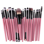 20-teiliges Make-up-Pinselset mit Holzgriffen, Farben: Kaffee, Gold+Schwarz, Schwarz+Weiß, Schwarz+Kaffee, Braun+Weiß, Gold+Rosa, Braun+Grün, Braun+Rosa, Braun+Schwarz, Gold+Weiß, Gold+Grün, Schwarz+Grün, Schwarz+Rosa, Braun+Lila ...