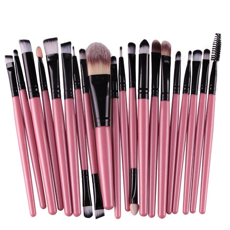 20-teiliges Make-up-Pinselset mit Holzgriffen, Farben: Kaffee, Gold+Schwarz, Schwarz+Weiß, Schwarz+Kaffee, Braun+Weiß, Gold+Rosa, Braun+Grün, Braun+Rosa, Braun+Schwarz, Gold+Weiß, Gold+Grün, Schwarz+Grün, Schwarz+Rosa, Braun+Lila ...