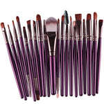 20-teiliges Make-up-Pinselset mit Holzgriffen, Farben: Kaffee, Gold+Schwarz, Schwarz+Weiß, Schwarz+Kaffee, Braun+Weiß, Gold+Rosa, Braun+Grün, Braun+Rosa, Braun+Schwarz, Gold+Weiß, Gold+Grün, Schwarz+Grün, Schwarz+Rosa, Braun+Lila ...