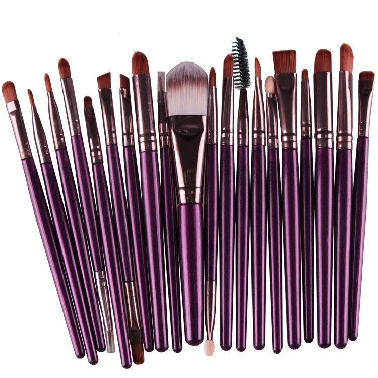 20-teiliges Make-up-Pinselset mit Holzgriffen, Farben: Kaffee, Gold+Schwarz, Schwarz+Weiß, Schwarz+Kaffee, Braun+Weiß, Gold+Rosa, Braun+Grün, Braun+Rosa, Braun+Schwarz, Gold+Weiß, Gold+Grün, Schwarz+Grün, Schwarz+Rosa, Braun+Lila ...