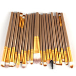 20-teiliges Make-up-Pinselset mit Holzgriffen, Farben: Kaffee, Gold+Schwarz, Schwarz+Weiß, Schwarz+Kaffee, Braun+Weiß, Gold+Rosa, Braun+Grün, Braun+Rosa, Braun+Schwarz, Gold+Weiß, Gold+Grün, Schwarz+Grün, Schwarz+Rosa, Braun+Lila ...
