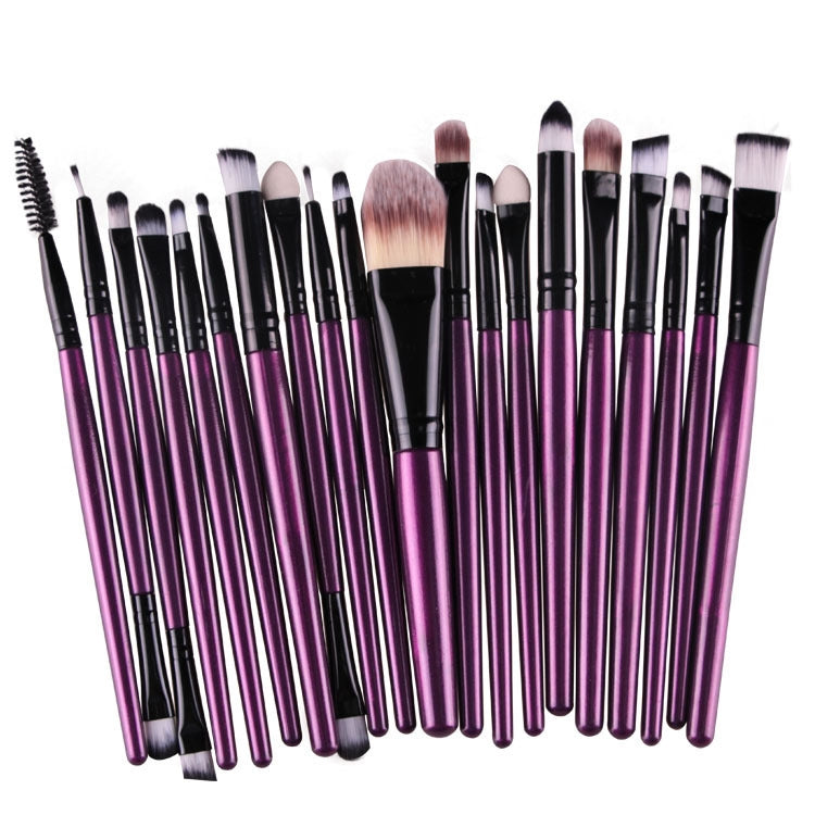 20-teiliges Make-up-Pinselset mit Holzgriffen, Farben: Kaffee, Gold+Schwarz, Schwarz+Weiß, Schwarz+Kaffee, Braun+Weiß, Gold+Rosa, Braun+Grün, Braun+Rosa, Braun+Schwarz, Gold+Weiß, Gold+Grün, Schwarz+Grün, Schwarz+Rosa, Braun+Lila ...