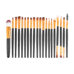20-teiliges Make-up-Pinselset mit Holzgriffen, Farben: Kaffee, Gold+Schwarz, Schwarz+Weiß, Schwarz+Kaffee, Braun+Weiß, Gold+Rosa, Braun+Grün, Braun+Rosa, Braun+Schwarz, Gold+Weiß, Gold+Grün, Schwarz+Grün, Schwarz+Rosa, Braun+Lila ...