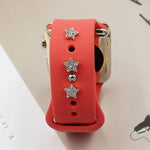 2 Stück Uhrenarmband Silikonband Dekorative Diamantschnalle Bandnägel, Ein Diamantherz, Diamantzeiger, Diamantbär, Diamantklee, Ein Diamantpentagramm, Vollständig besetztes Pentagon, Vollständig besetztes Herz, Diamantlibelle