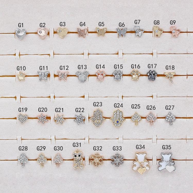 2 Stück Uhrenarmband Silikonband Dekorative Diamantschnalle Bandnägel, Ein Diamantherz, Diamantzeiger, Diamantbär, Diamantklee, Ein Diamantpentagramm, Vollständig besetztes Pentagon, Vollständig besetztes Herz, Diamantlibelle