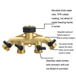 Garden Watering Agricultural Irrigation Family Car Wash Faucet Copper 4-way Ball Valve Water Divider, European Thread, American Thread