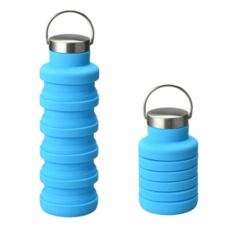 500ml Outdoor-Sport-Silikon-Teleskoptasse Tragbarer faltbarer Reise-Wasserkocher, Blauer Griffdeckel, Oranger Griffdeckel, Grauer Griffdeckel, Lila Griffdeckel, Schwarzer Griffdeckel